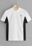 Men’s White and Black Contrast Pattern T-Shirt Regular