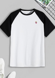 White & Black Raglan Sleeve T-Shirt for Men – Casual & Sporty