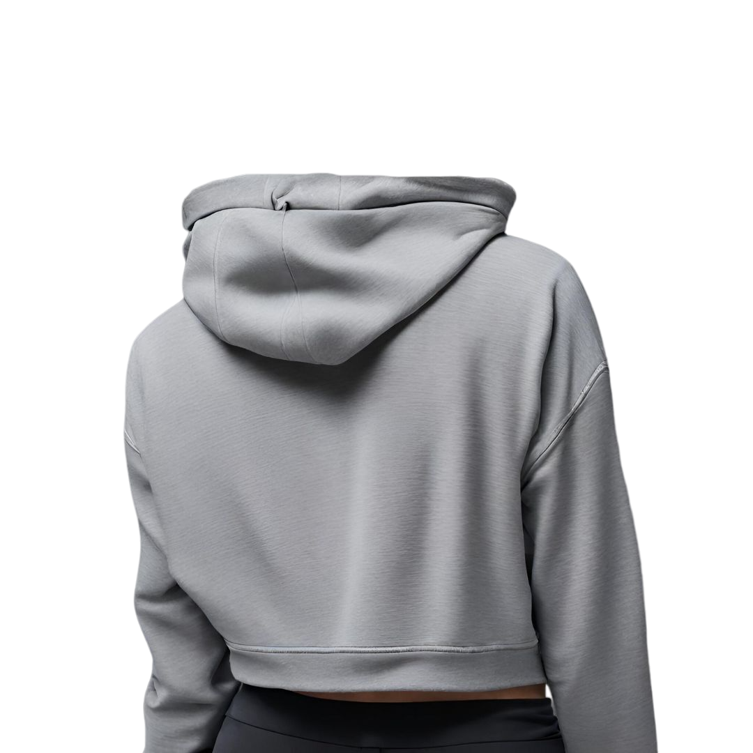 Women Crop Hoodies for Winter Grey Solid - NAUTICON WEARABLES