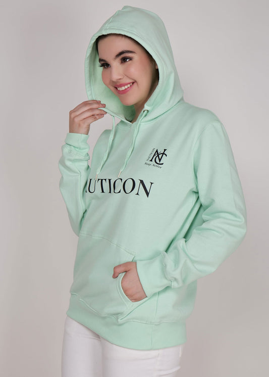 Women Winter Wear Stylish Hoodie Sea Green