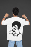 Custom T-Shirt for Men Color White Sidhu Moose Wala BACK 5911 Oversize