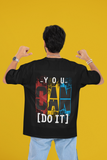 🖤 Custom Oversized T-Shirt for Men – Black | "You CAN DO THAT" Print | Streetwear Style