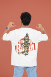 Funky Baba Oversized T-Shirt – White | Trendy Graphic Streetwear for Men