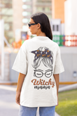 Witchy MAMA Oversized T-Shirt for Women Back – Trendy & Breathable White