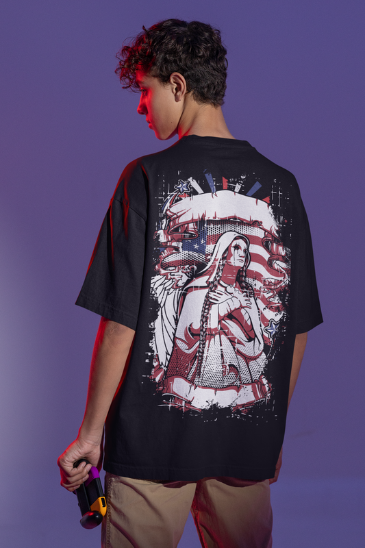 Praying NUN Custom T-Shirt for Men Color Black Back - COLORS QUEE