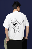 Dabbing Marshmallow Oversized T-Shirt – Fun & Trendy Streetwear White