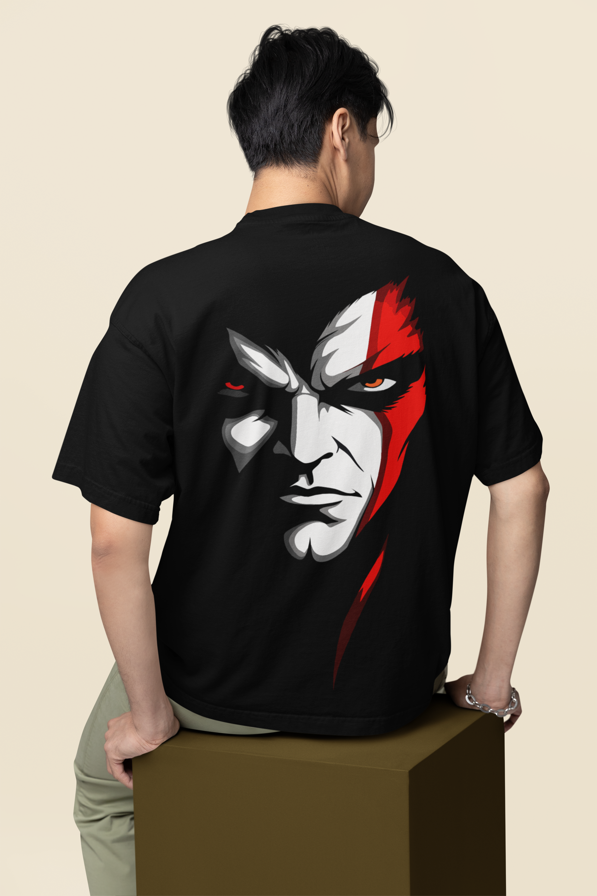 Custom T-Shirt for Men Color Black JOKER BACK Oversize