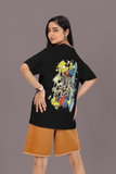 Oversized Black Graphic T-Shirt for Women – with Bold Cartoon Print