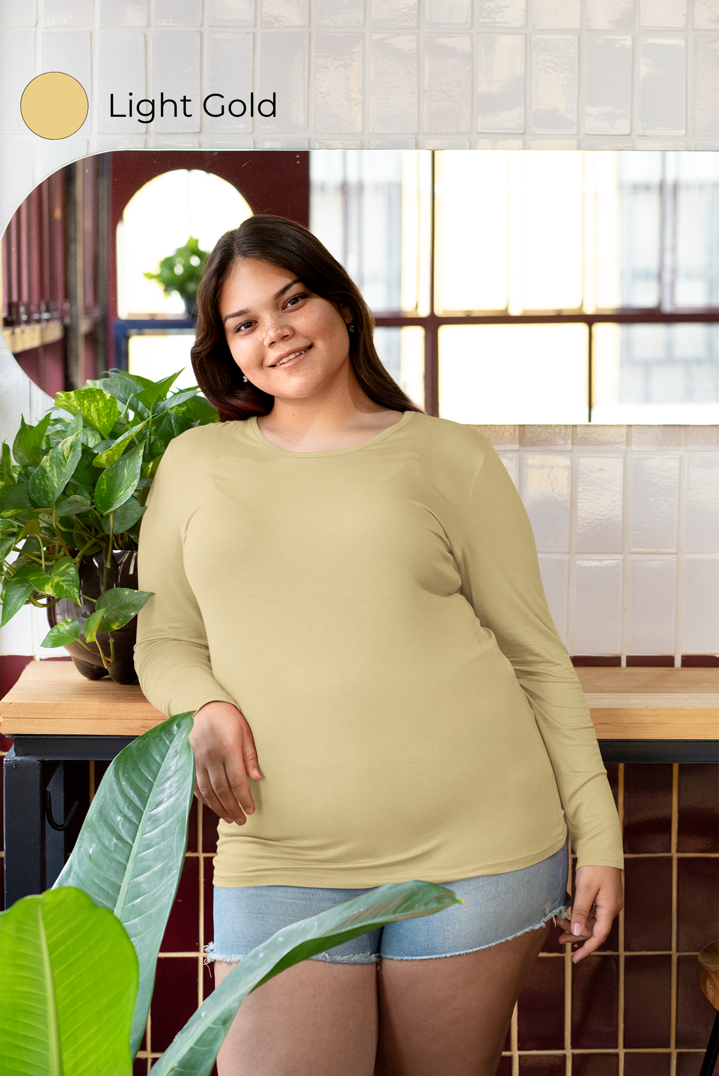 Women's Pack of 5 Full Sleeves Crew Neck T-Shirt