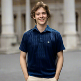Nauticon Summer Blade Jacquard Polo T-Shirt for Men – Navy