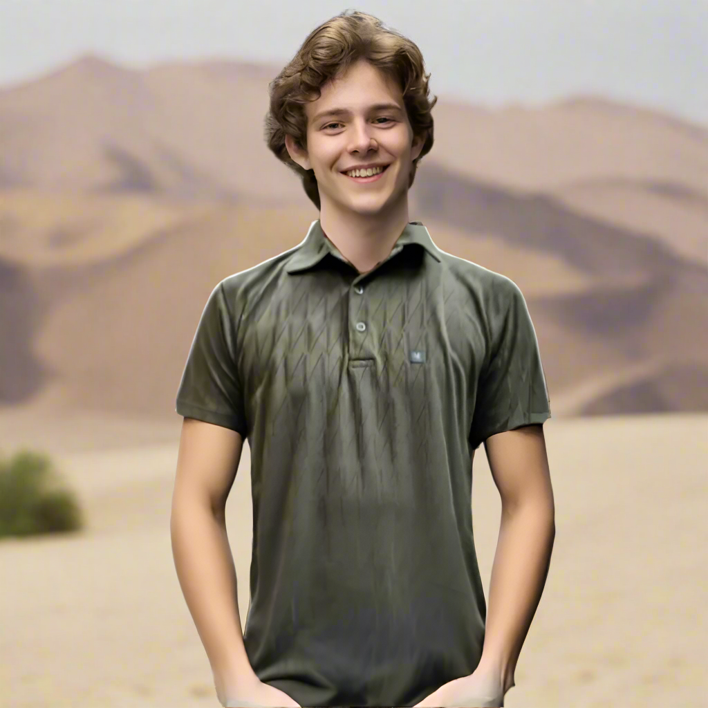 Nauticon Summer Blade Jacquard Polo T-Shirt for Men – Camel