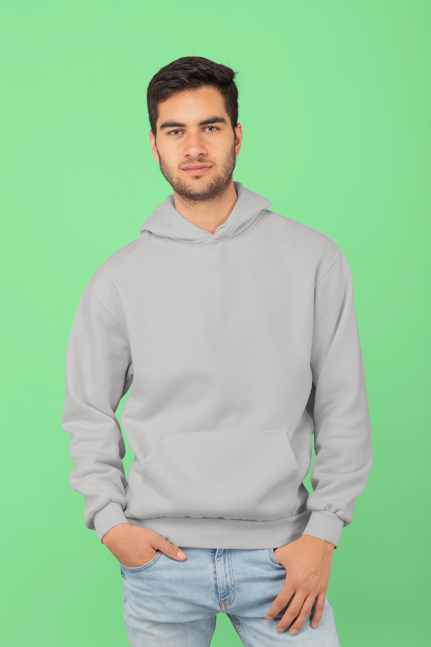 Grey Mélange Hoodie– Bio-Washed Cotton