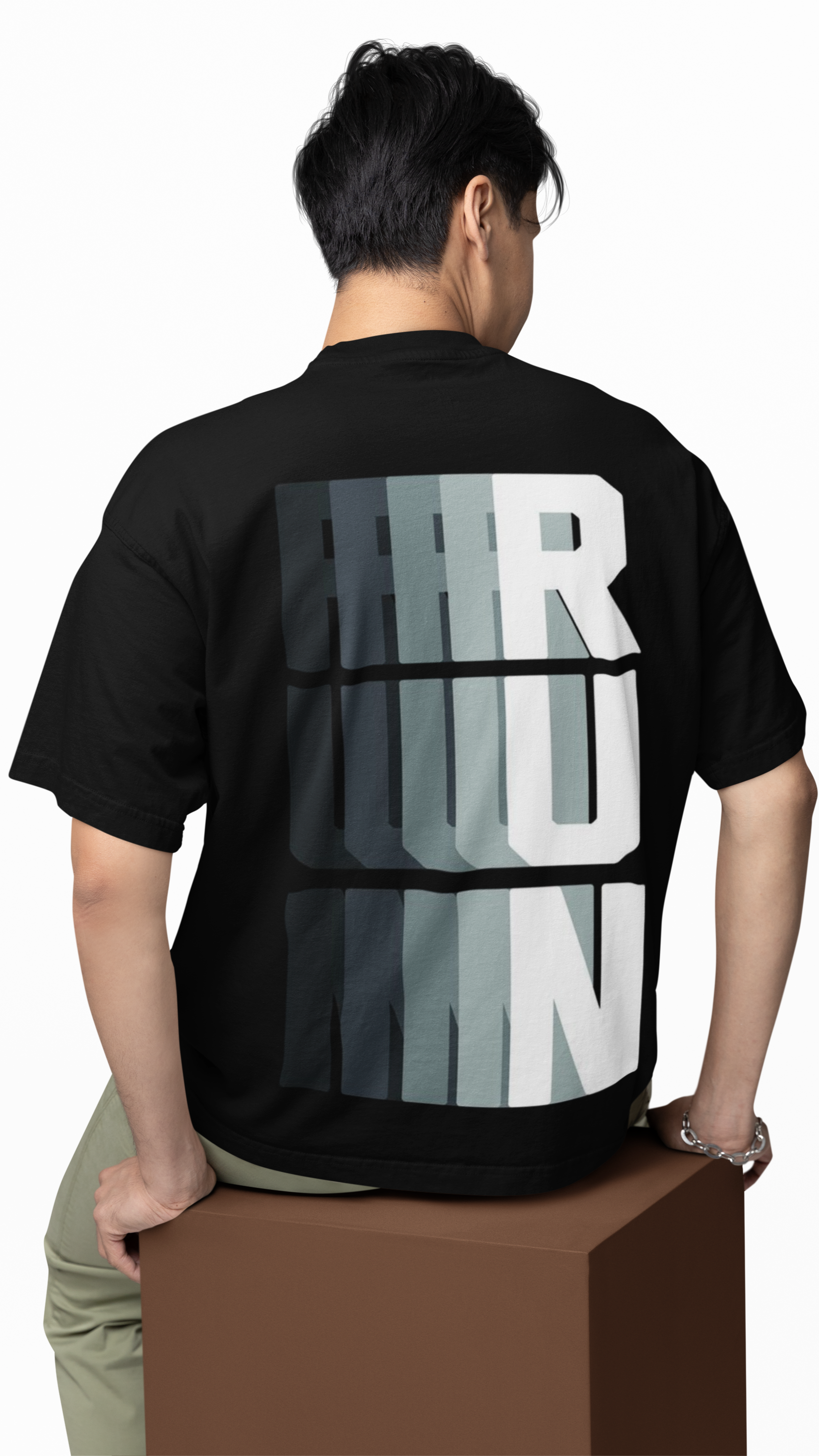 Oversized Black Graphic T-Shirt for Men - Bold Streetwear Style Black