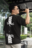 White Oversized T-Shirt for Men – Black HOLD UP BACK Design