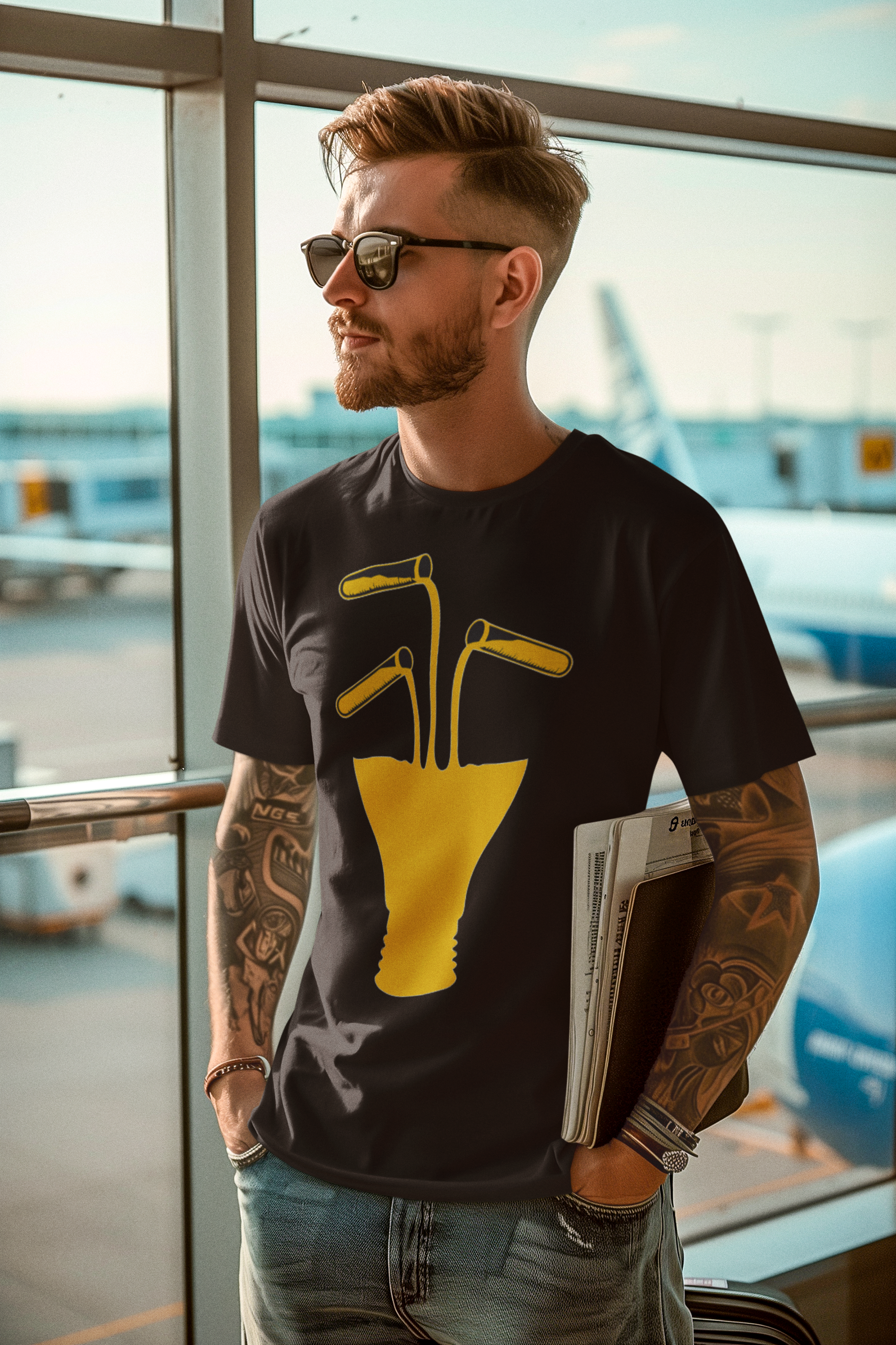 Custom T-Shirt for Men Color Black Filled FRONT Oversize