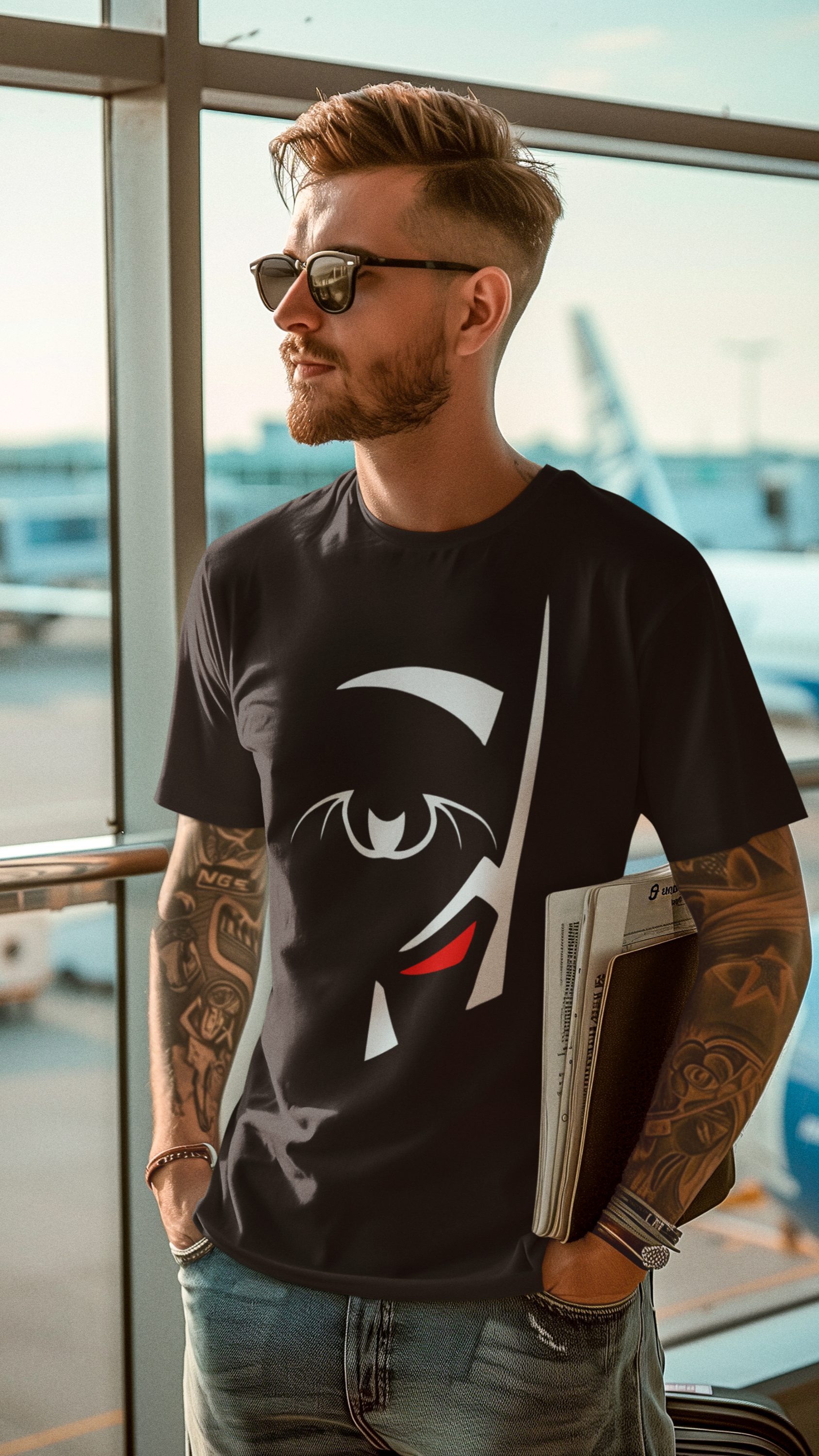 Stylish Abstract Face Art T-Shirt for Men | Rich Cotton | Airport Look Ready