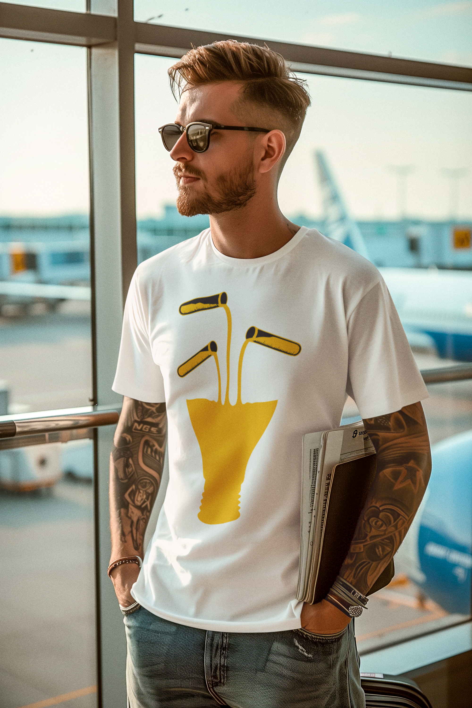 Custom T-Shirt for Men Color White Filled FRONT Oversize