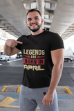 Legends Are Born in April Oversized T-Shirt - Rich Cotton Tee for Men Black