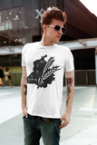 Custom T-Shirt for Men Color WHITE With Black PUNJAB FRONT Over
