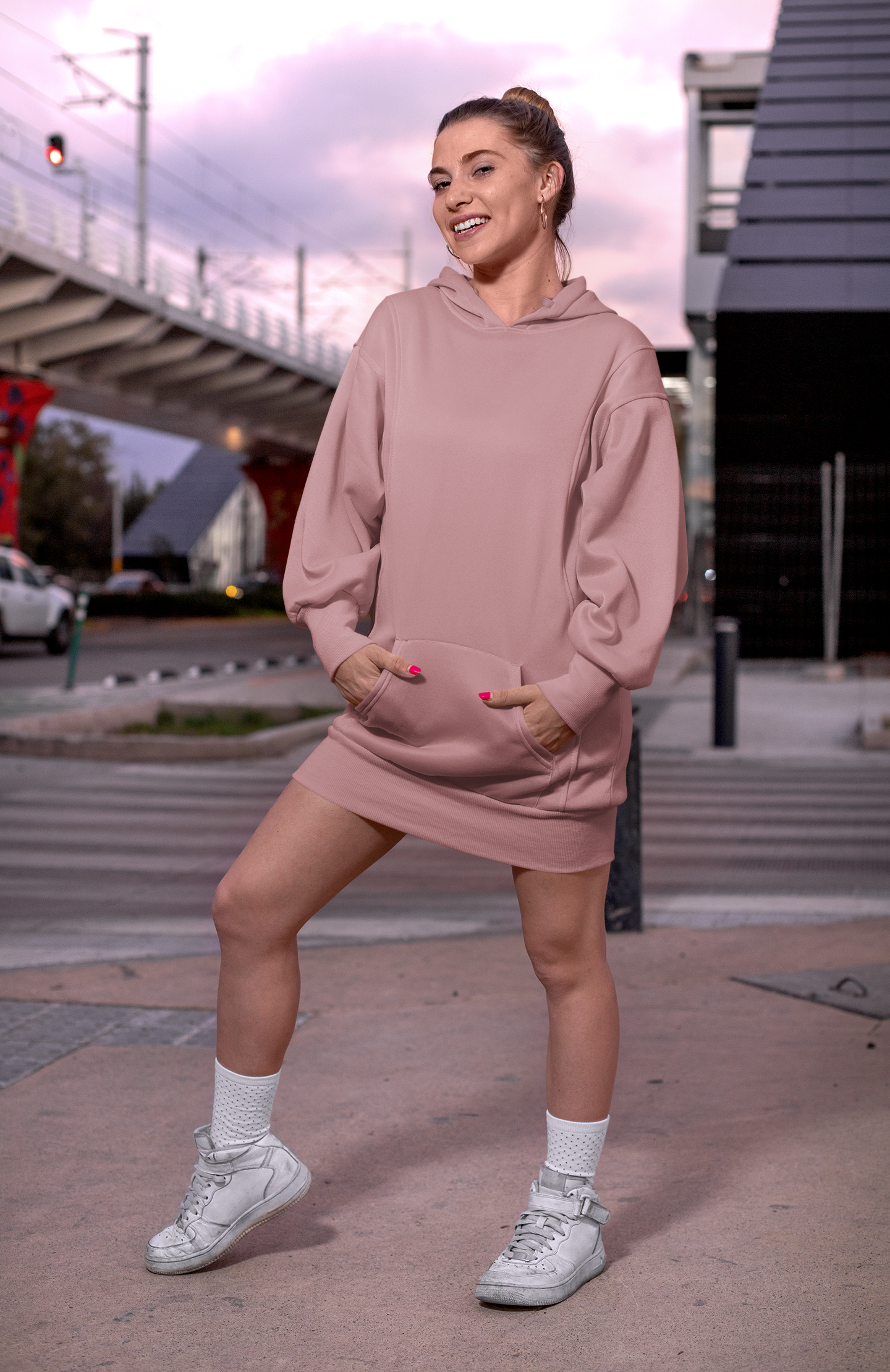Women's Pink Rose Hoodie