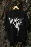 Black Oversize T-Shirt for Men Wake Up FRONT