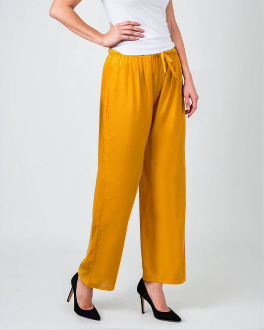 Everyday Wear Mustard Straight Palazzos – Viscose Rayon