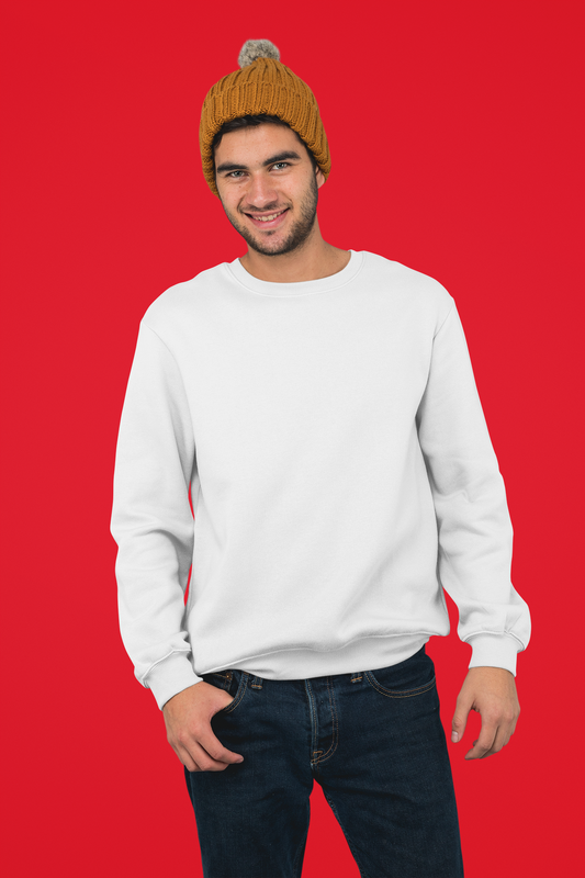 Colors Quee Premium Men’s Plain Sweatshirt WHITE Color