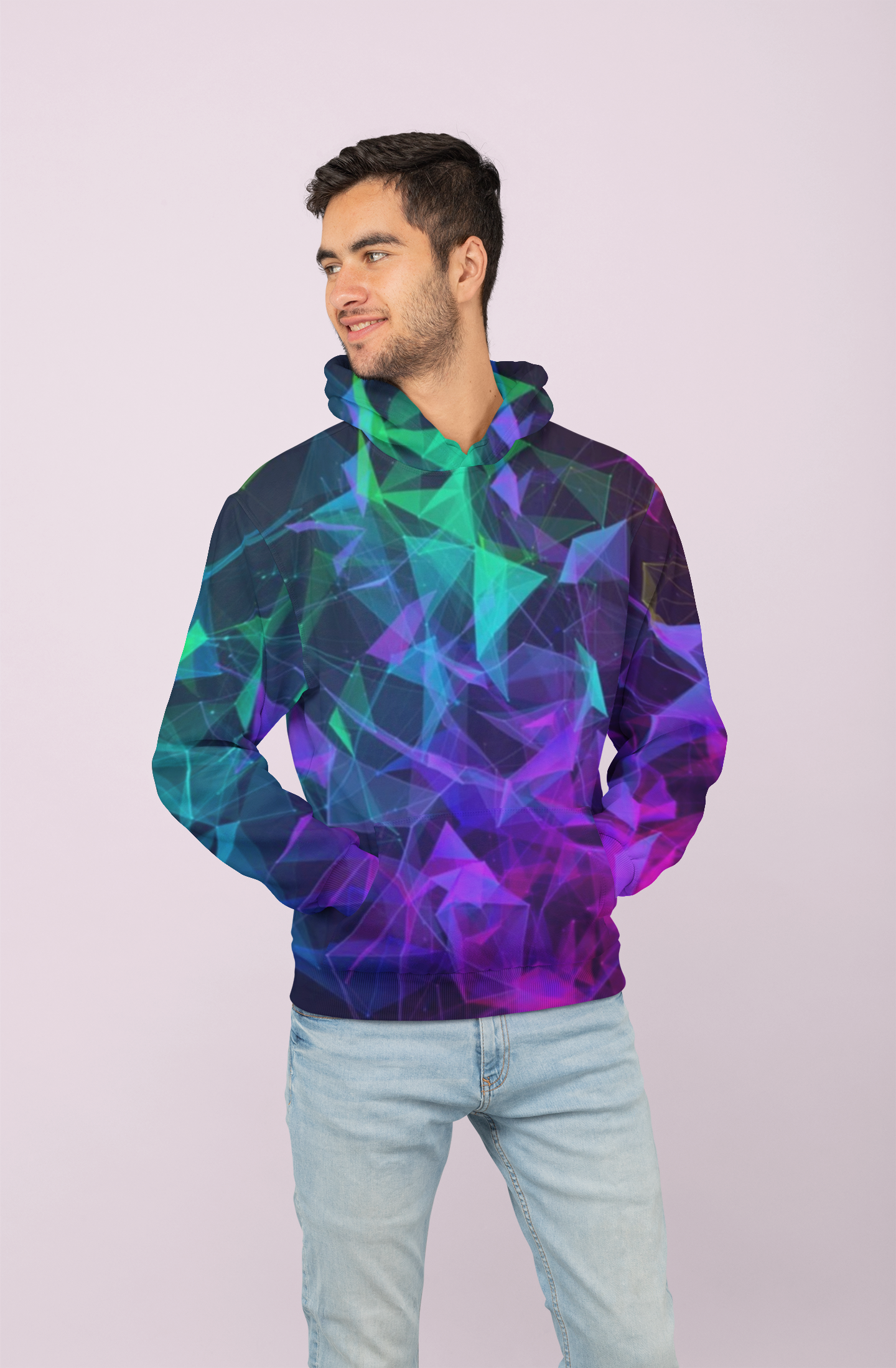 Men's Custom Hoodie DIMOND CUT Print Design (Front)