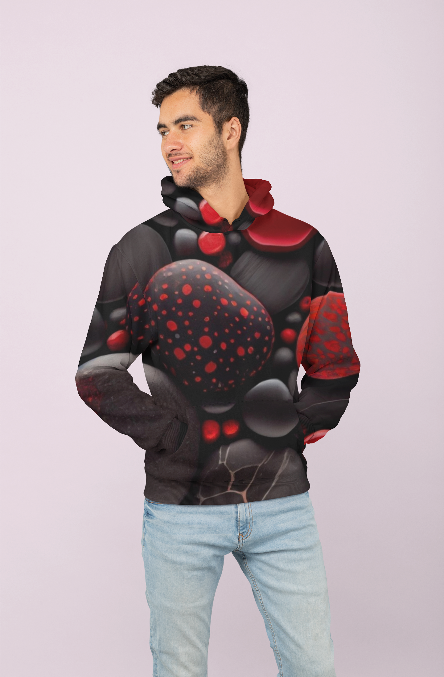 Men's Custom Hoodie 3D STONE Print Design (Front) BACK