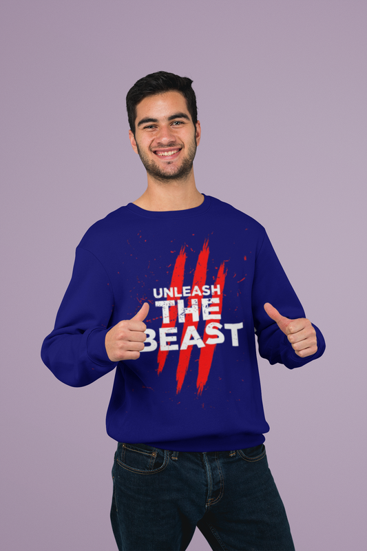 Navy Blue Essential Sweatshirt – Bio-Washed Cotton BEAST