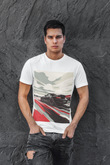 Sports Car Custom T-Shirt for Men Color White Front - COLORS QUEE