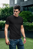 NAUTICON Crew Neck T-Shirt for Men – Black | Soft Cotton-Lycra Blend