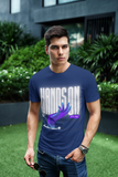 HANDSON Graphic T-Shirt for Men – Navy | Futuristic Streetwear | Cotton-Lycra Blend