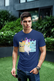 Break Dance Graphic T-Shirt for Men – Navy | Soft Cotton-Lycra Blend