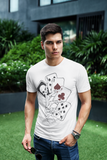 Custom T-Shirt for Men Color WHITE With Black CARDS FRONT Over