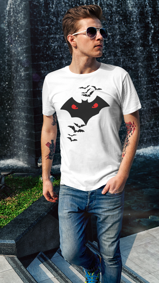 Men’s Graphic T-Shirt – "Bat Eyes" Minimal Streetwear Design