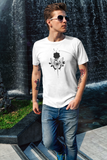 Custom T-Shirt for Men Color White with Black ROSE FRONT Over
