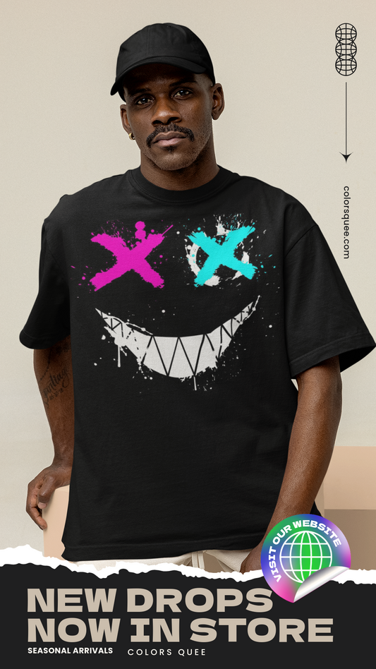 Black Oversize T-Shirt for Men XOXO FRONT