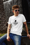 Custom T-Shirt for Men Color White with Black ROSE FRONT Over