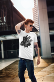 Custom T-Shirt for Men Color WHITE With Black PUNJAB FRONT Over