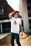 Custom T-Shirt for Men Color White with Black ROSE FRONT Over